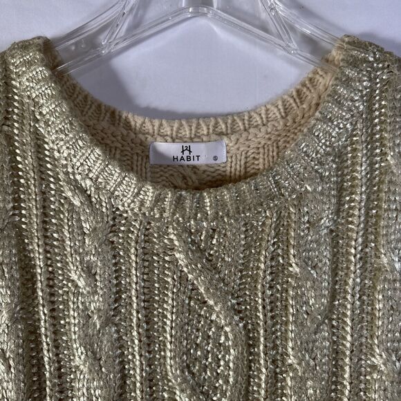 Gold Metallic Crop Tank Top knit Fringe Formal Elegant Women’s Size S Unique - Picture 8 of 11